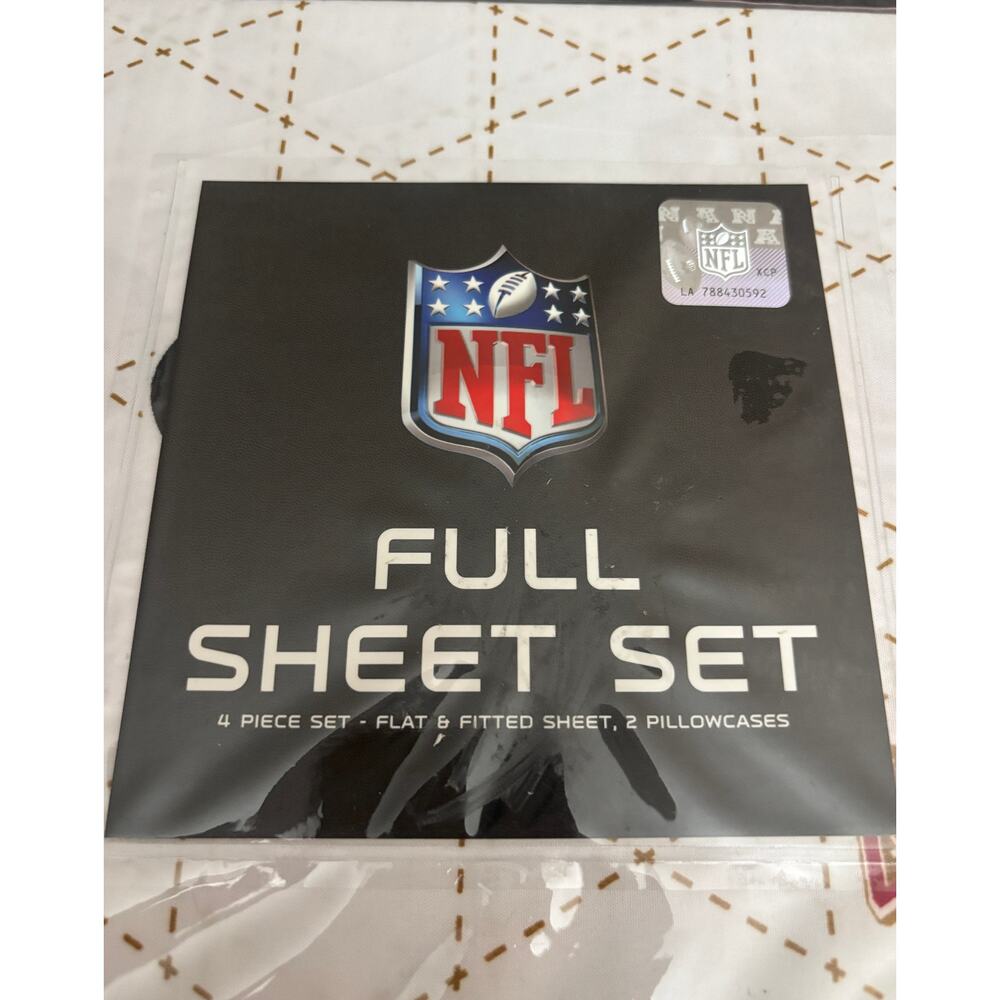 NFL San Francisco 49ers Full Sheet Set 4 Pc New Flat Fitted Pillowcases New - Picture 2 of 5